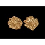 Greek Gold Repousse Plaque Pair