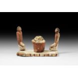 Egyptian Scene of Seated Figures with Flour Mill