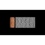 Central Asian Cylinder Seal with Kneeling Archer