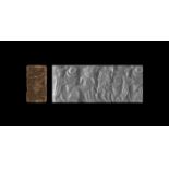 Anatolian Cylinder Seal with Worship & Hero