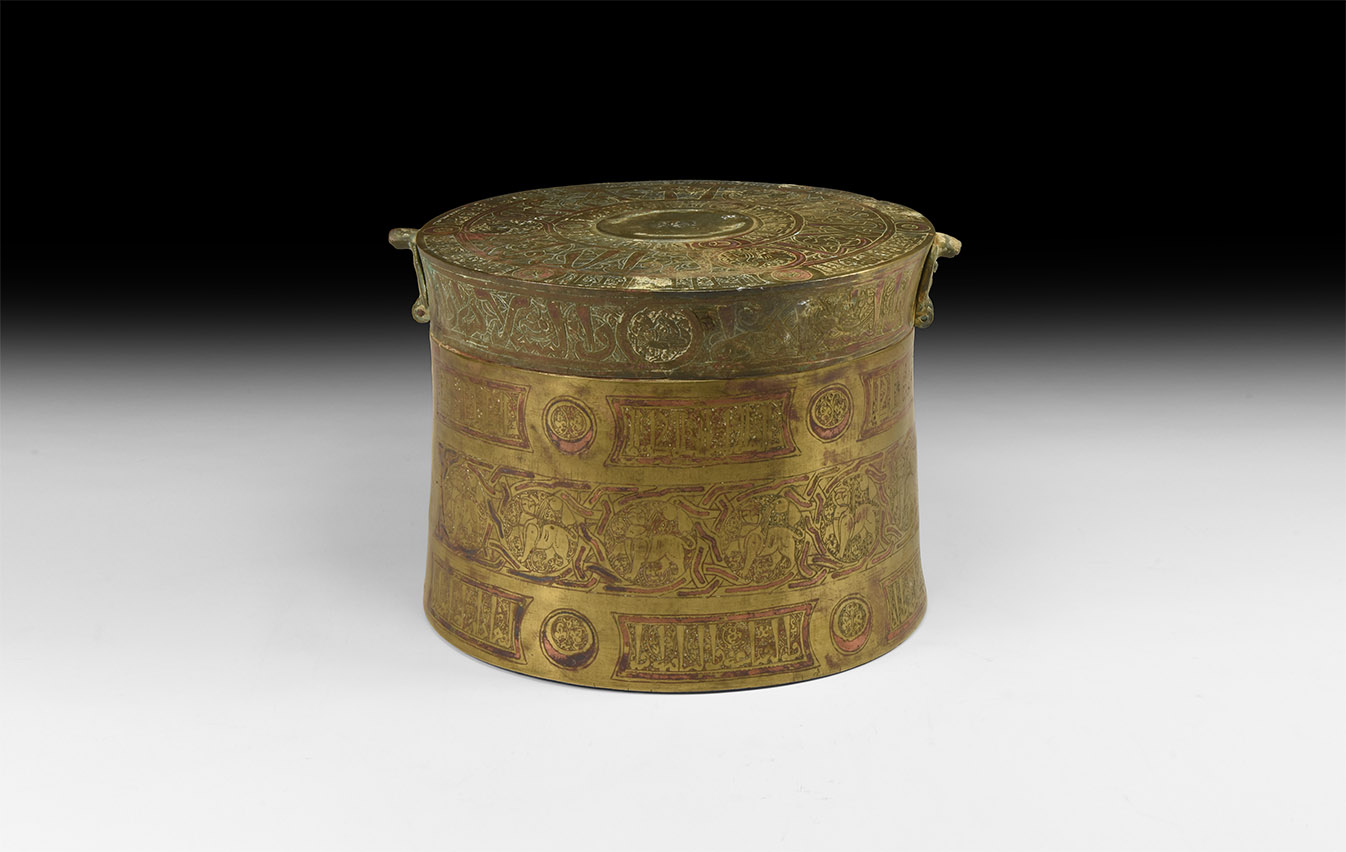 Islamic Khorasan Calligraphic Lidded Vessel