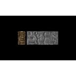 Assyrian Cylinder Seal with Animal Scene