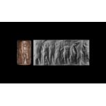 Early Dynastic III Cylinder Seal with Contest Scenes