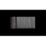 Old Babylonian Cylinder Seal with Lamma goddess