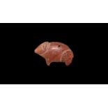 Western Asiatic Pink Stone Boar Amulet