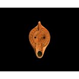 Roman Oil Lamp with Bird on Tree