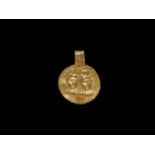 Roman Gold Pendant with Portraits