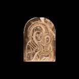 Post Medieval Crystal Icon with Mother and Child