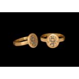 Byzantine Gold Ring with Saint