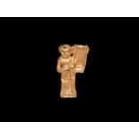 Greek Gold Lyre-Player Pendant