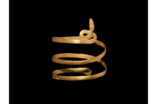 Romano-Egyptian Gold Coiled Snake Bracelet