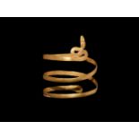 Romano-Egyptian Gold Coiled Snake Bracelet