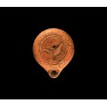 Roman Oil Lamp with Cockerel