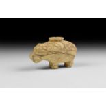 Egyptian Carved Stone Hippo Kohl Pot