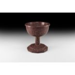 Byzantine Porphyry Chalice with Cross