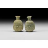 Egyptian Bes Flask Pair