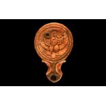 Roman Oil Lamp with Eagle and Snake