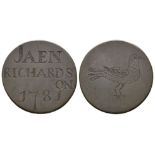 Engraved 'Jaen Richardson 1781' Personal Token