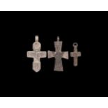 Byzantine and Later Silver Cross Pendant Group
