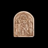 Byzantine Steatite Icon with Christ in Temple
