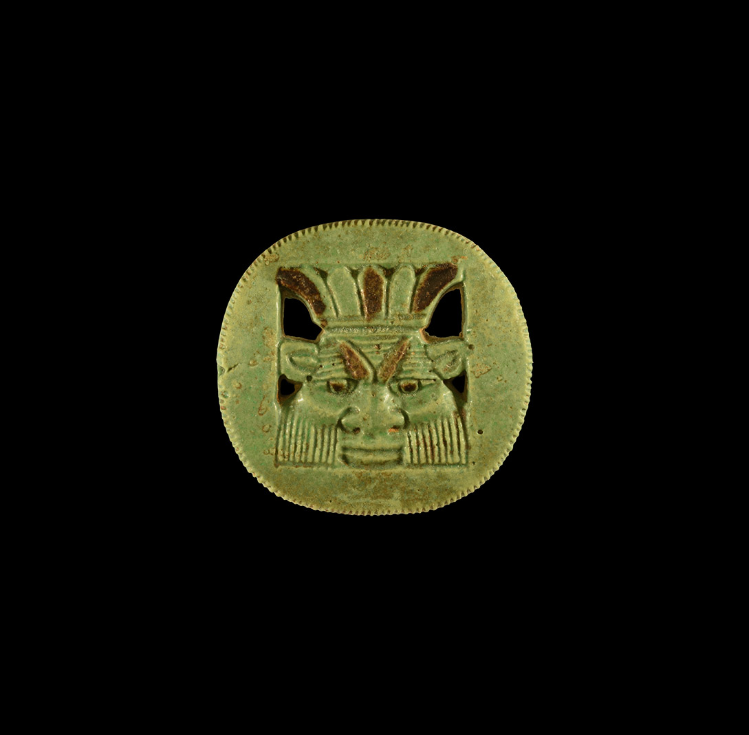 Egyptian Large Bes Amuletic Plaque