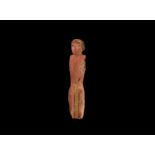 Egyptian Painted Boatman Figure