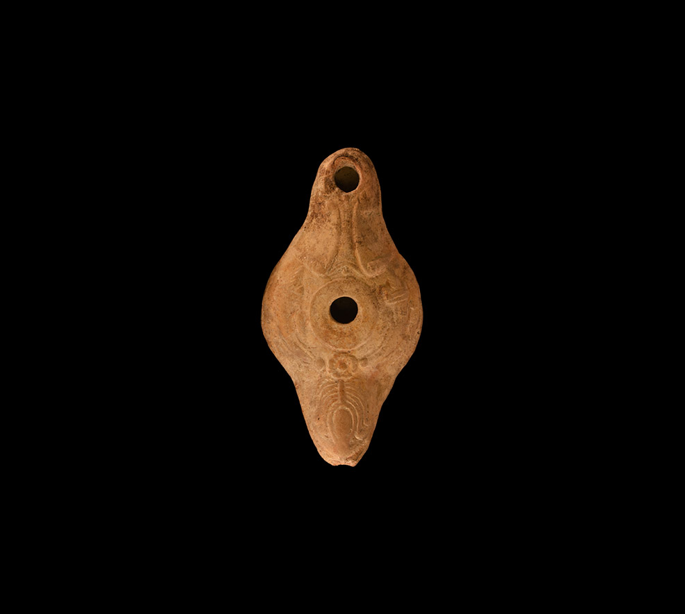 Greek Oil Lamp with Cornucopiae