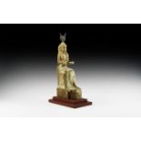 Egyptian Wooden Seated Isis