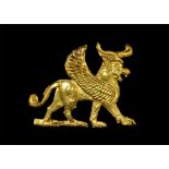 Western Asiatic Gold Winged Bull Mount