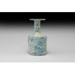 Islamic Engraved Blue Glass Vessel