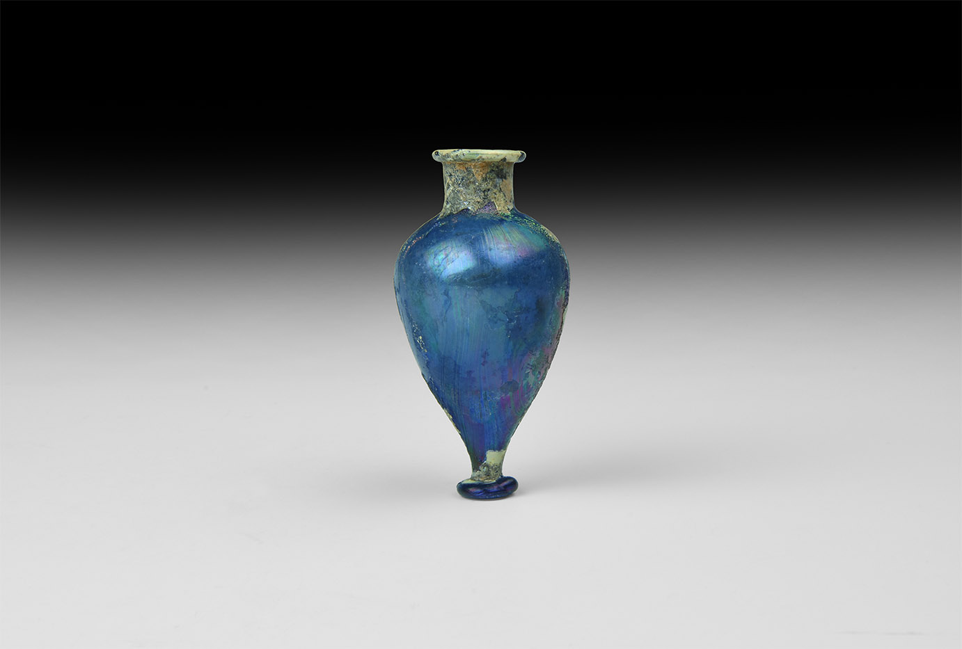 Roman Bright Blue Glass Perfume Bottle