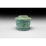 Roman Blue Glass Pyxis