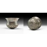 Greek Hellenistic Gilt Silver Floral Cup