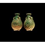 Egyptian Miniature Flask with Bes