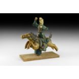 Chinese Ming Roof Finial of a Horseman