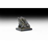 Egyptian Lapis Lazuli Mating Frog Statuette