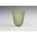 Sassanian Green Cut Glass Beaker