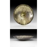 Greek Hellenistic Gilt Silver Plate with Inscription