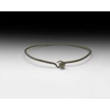 Thracian Silver Torc with Button Closure