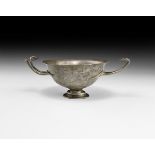 Greek Hellenistic Silver Two-Handled Cup