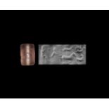 Western Asiatic Smokey Quartz Cylinder Seal