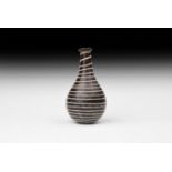 Roman White Trailed Aubergine Bottle