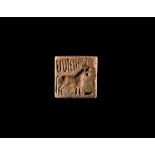 Indus Valley Stamp Seal with Standing Buffalo