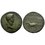 Agrippina (Caligula) - Carpentum Sestertius