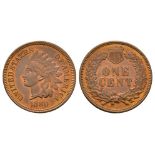 World Coins - USA - 1880 - Proof Indian Cent