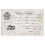Bank of England - 1945 - Peppiatt - White £5