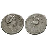 Mn Aemilius Lepidus - Statue Denarius