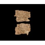 Egyptian Papyrus Page Fragment Group