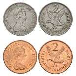 Falkland Islands - 1998 - Off-Metal 2 Pence