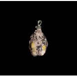 Phoenician Glass Face Pendant